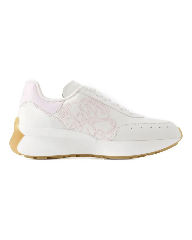 Alexander McQueen Sprint Runner Sneakers  Leder Weiß White