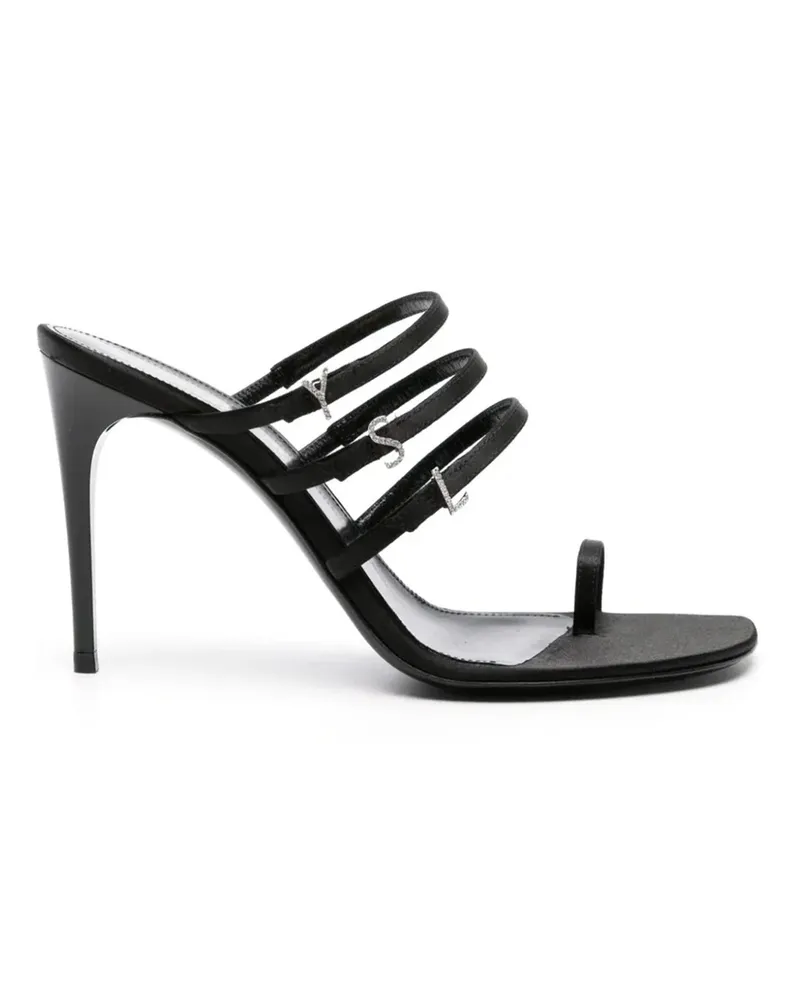 Saint Laurent Jerry 95 Satinsandalen Black