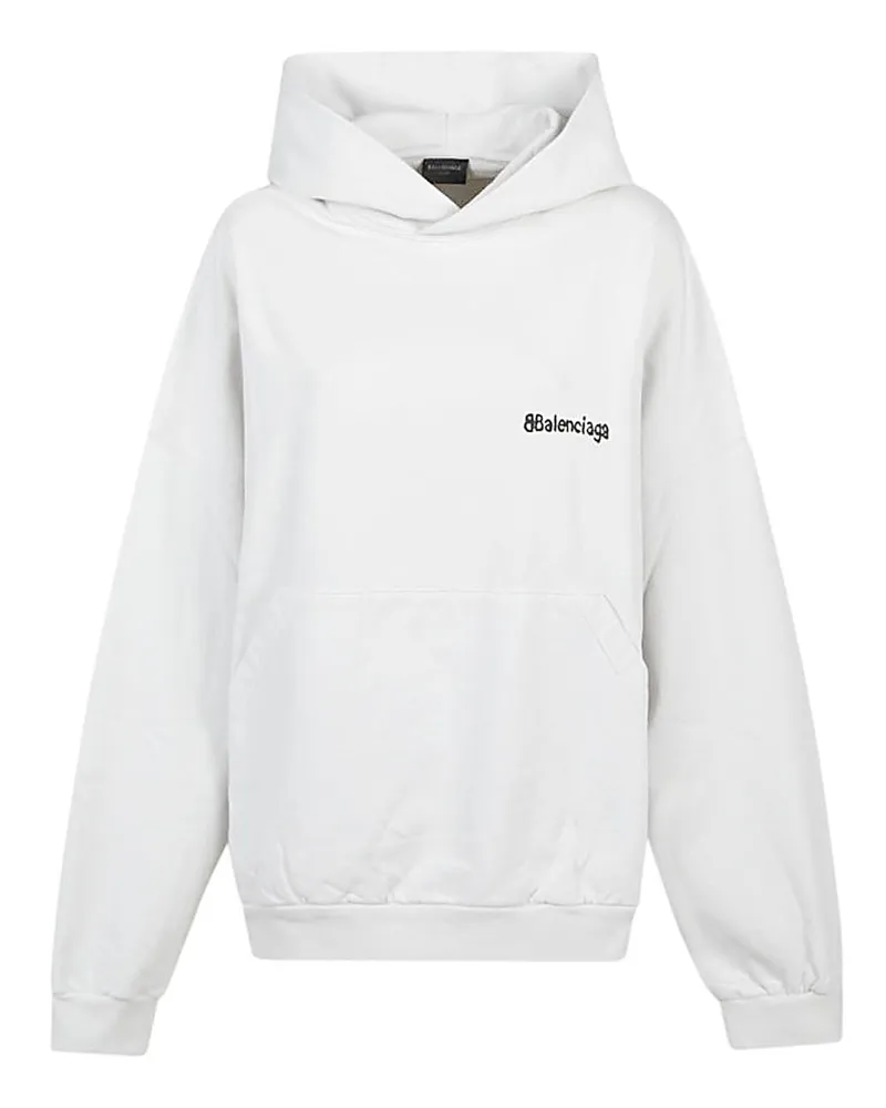 Balenciaga BB Corp Cotton Hoodie White
