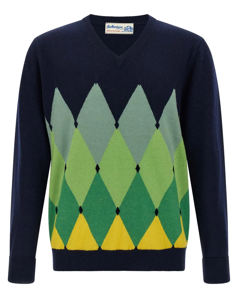 Ballantyne Argyle -Musterpullover Blue