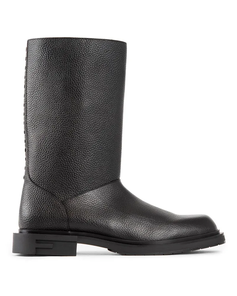 Fendi Leder Rahmenstiefel Black
