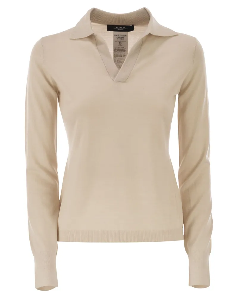 Weekend Max Mara Cappa Poloshirt aus Wolle und Kaschmir Beige