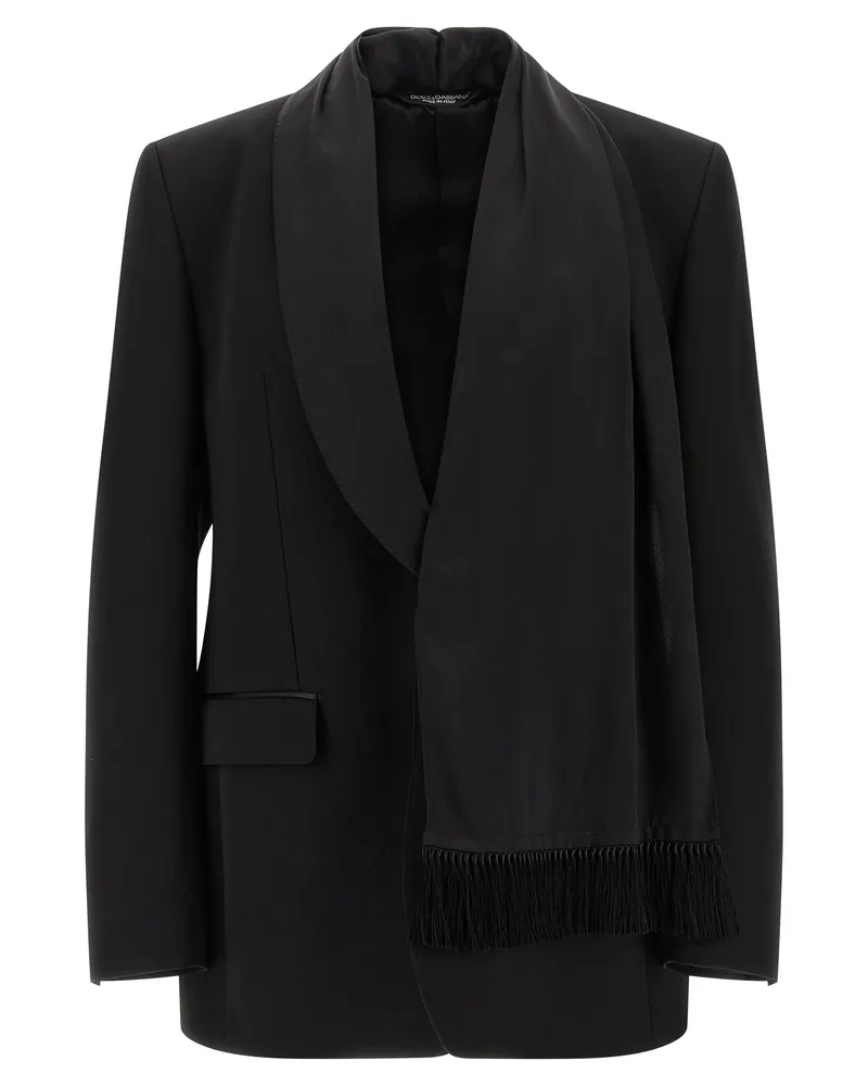 Dolce & Gabbana Schal Hals Blazer Black