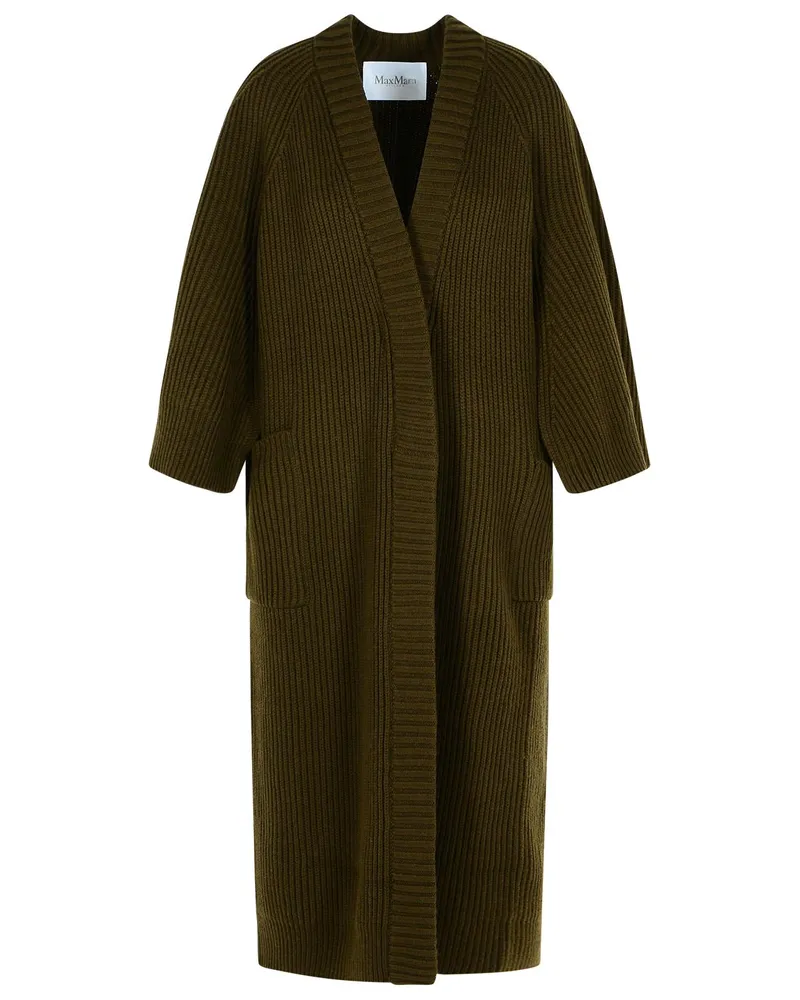 Max Mara Atollo 1234' Wolle und Cachemire -Dressing -Strickjacke in Moss Grün Green