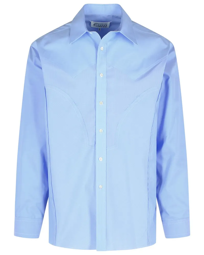Maison Margiela hellblaues Baumwollhemd Light