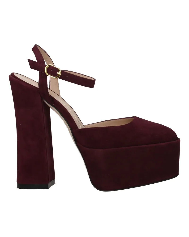 Stuart Weitzman Sandalen Skyhi Womens Wildleder Rot/Cabernet -
