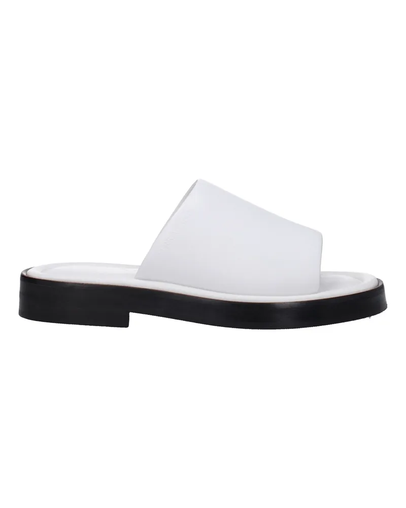 Ferragamo Juno Damens Weiße Ledersandalen und Clogs -