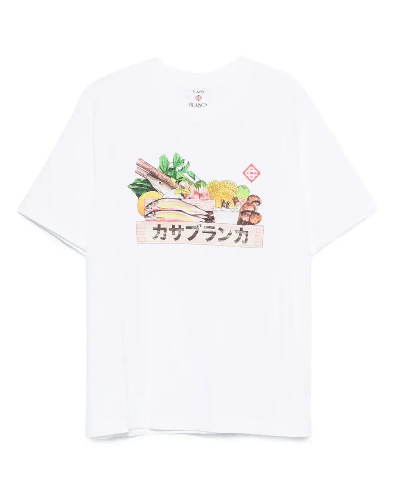 Casablanca Paris Graphic Cotton T -Shirt White