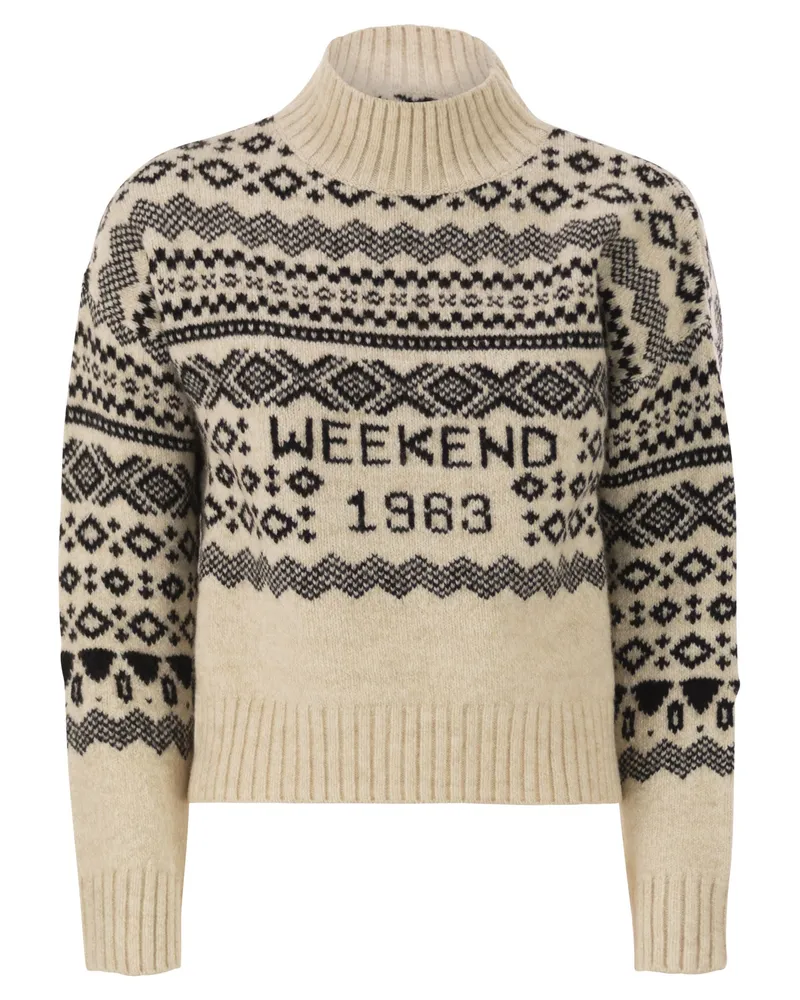 Weekend Max Mara Brioso1234 Jacquard-Pullover aus Wolle und Alpaka Light