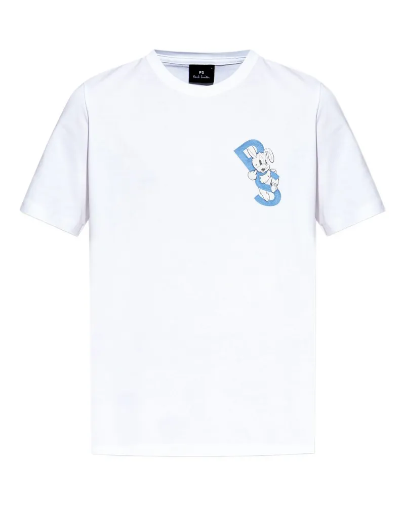 Paul Smith PS von Paul Smith Bunny Wiederholen Sie Baumwoll -T -Shirt White
