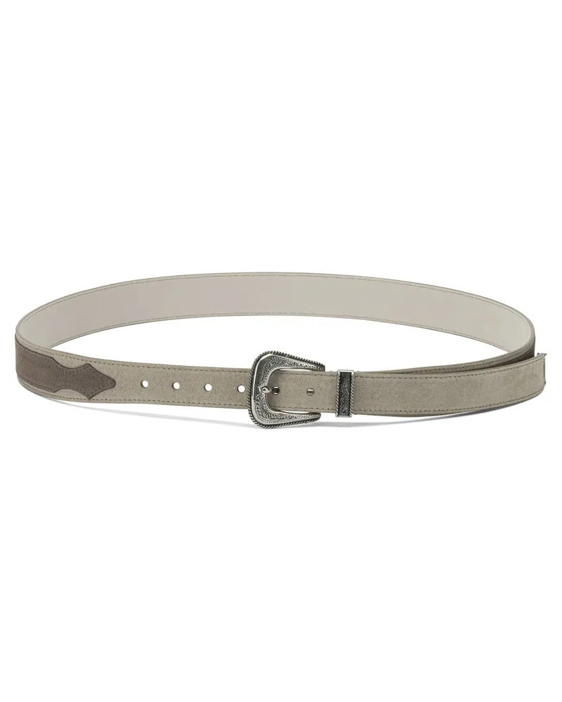 Brunello Cucinelli Westerngürtel aus Leder Beige