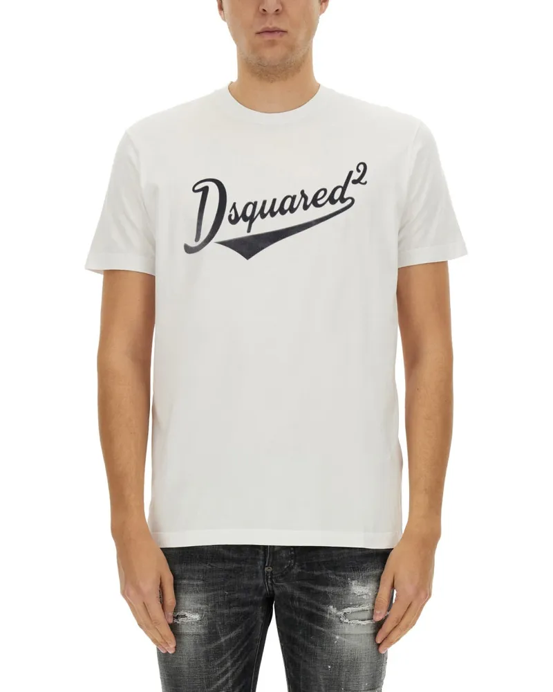 Dsquared2 Cool Fit Velvet Logo" T -Shirt White