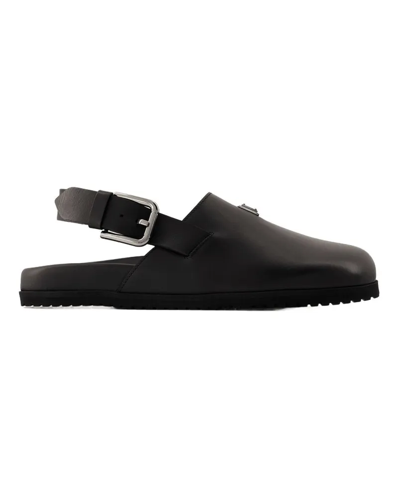 Dolce & Gabbana Logo Plaquesandalen  Leder schwarz Black