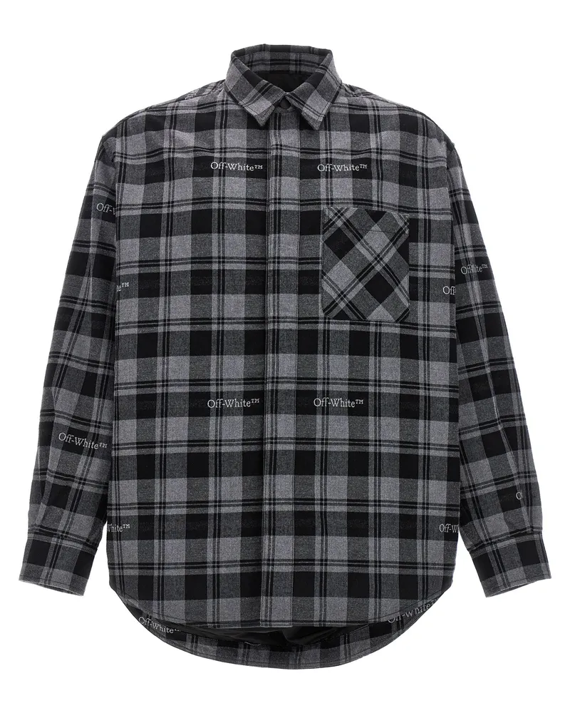 OFF-WHITE Check Flanell Polsterd' Jacke Gray