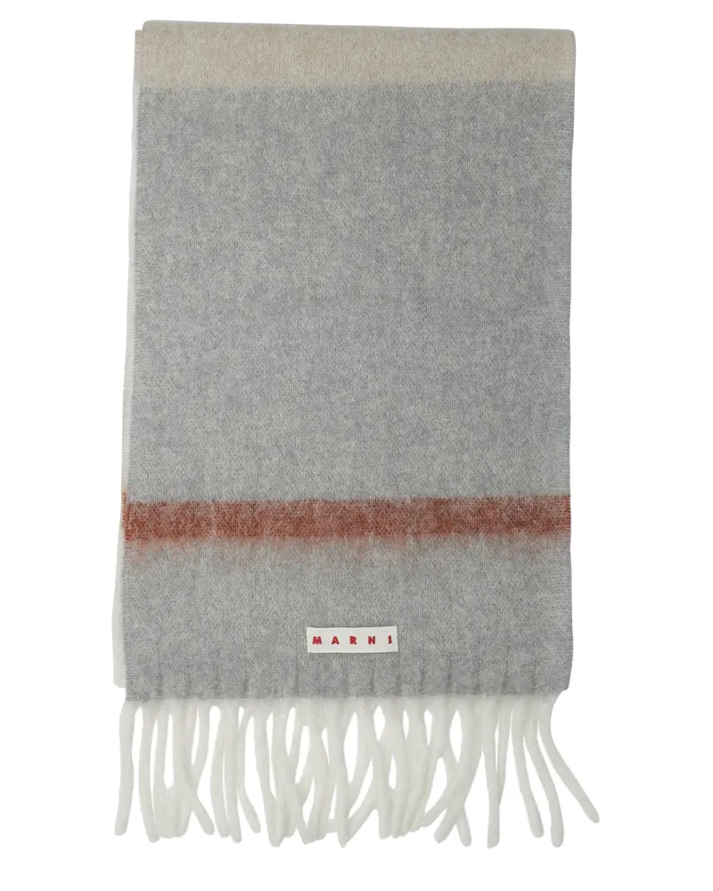 Marni Schal aus Mohair und Alpaka Grey
