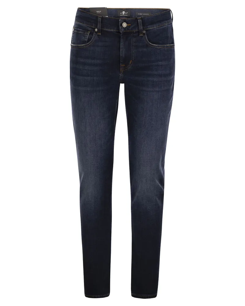 7 for all mankind 7 Für alle Menschheit Slimmy Tapered Alto Mid Rise Skinny Jeans Dark