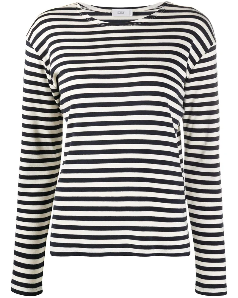 Closed Geschlossene Baumwollmischung gestreiftes T -Shirt Blue