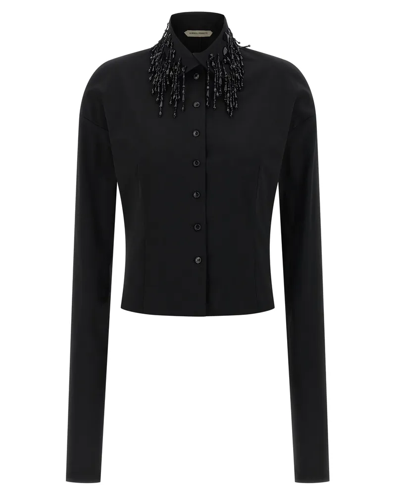 Alberta Ferretti Perlenhemd Black