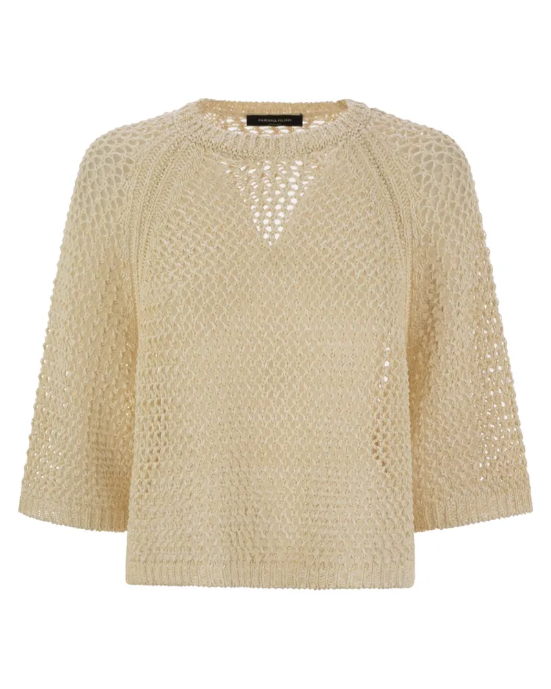 Fabiana Filippi Baumwolle ¾ Ärmel -Trikot Cream