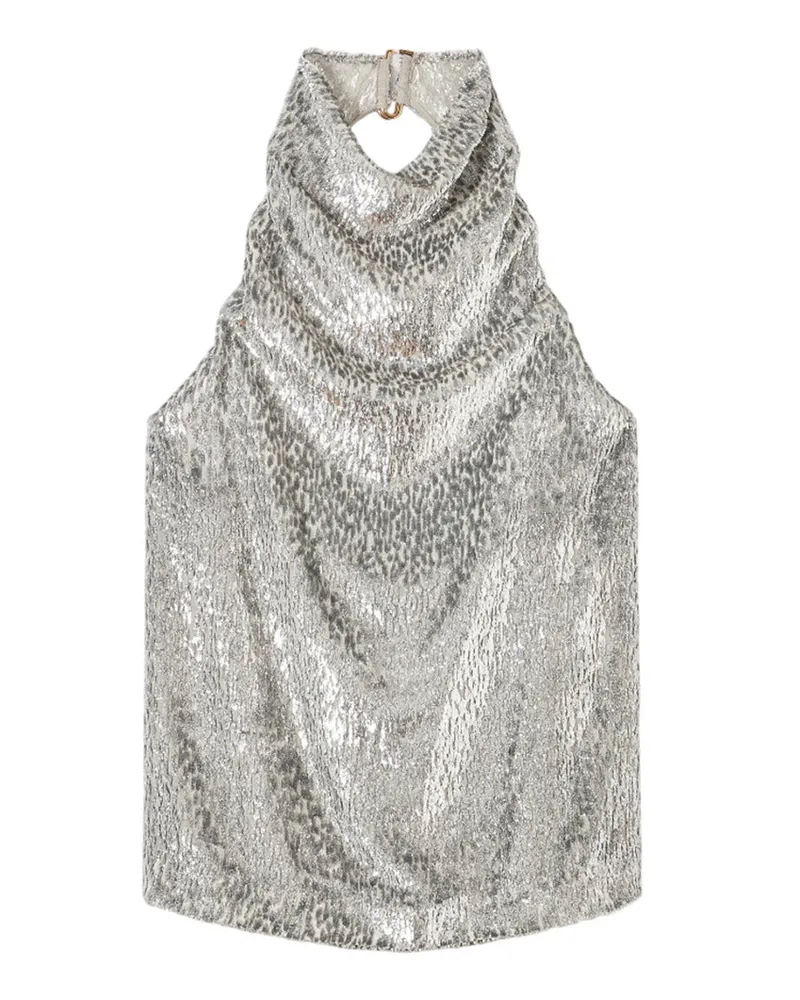 Stella McCartney Neckholder-Top aus metallischem Samt 8000
