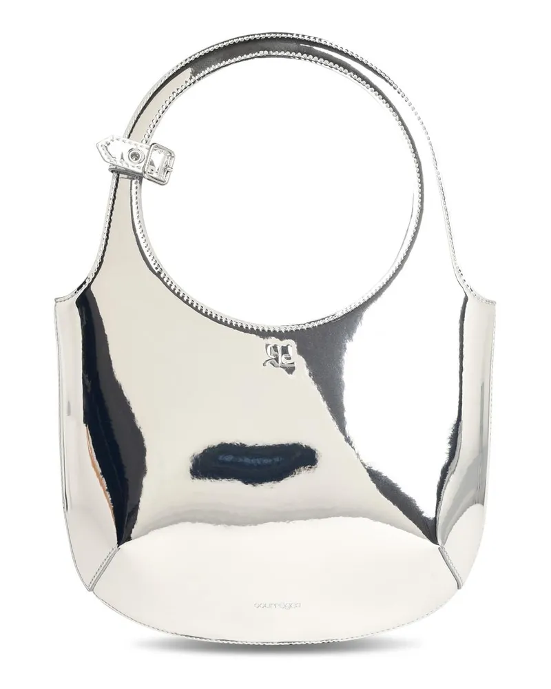 Courrèges Courreves 'Holy Mirror' Silver Lear Tasche Silver