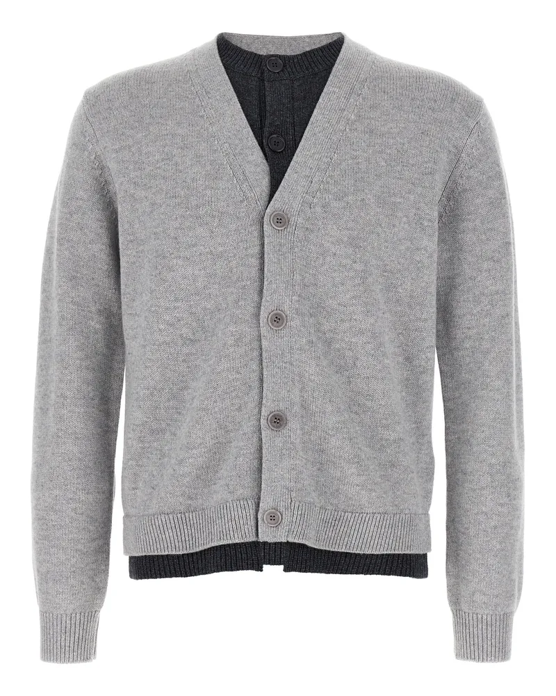 J.W.Anderson J.W.VERSONSON 'Kontrast "Cardigan" Layered Gray