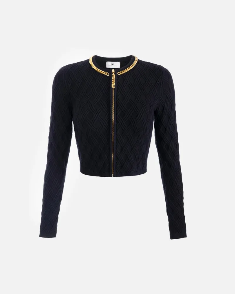 Elisabetta Franchi Cardigan mit Jewel Detail Black