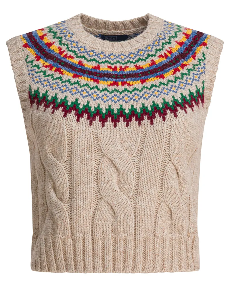 Ralph Lauren Fair-Isle-Strickweste Beige