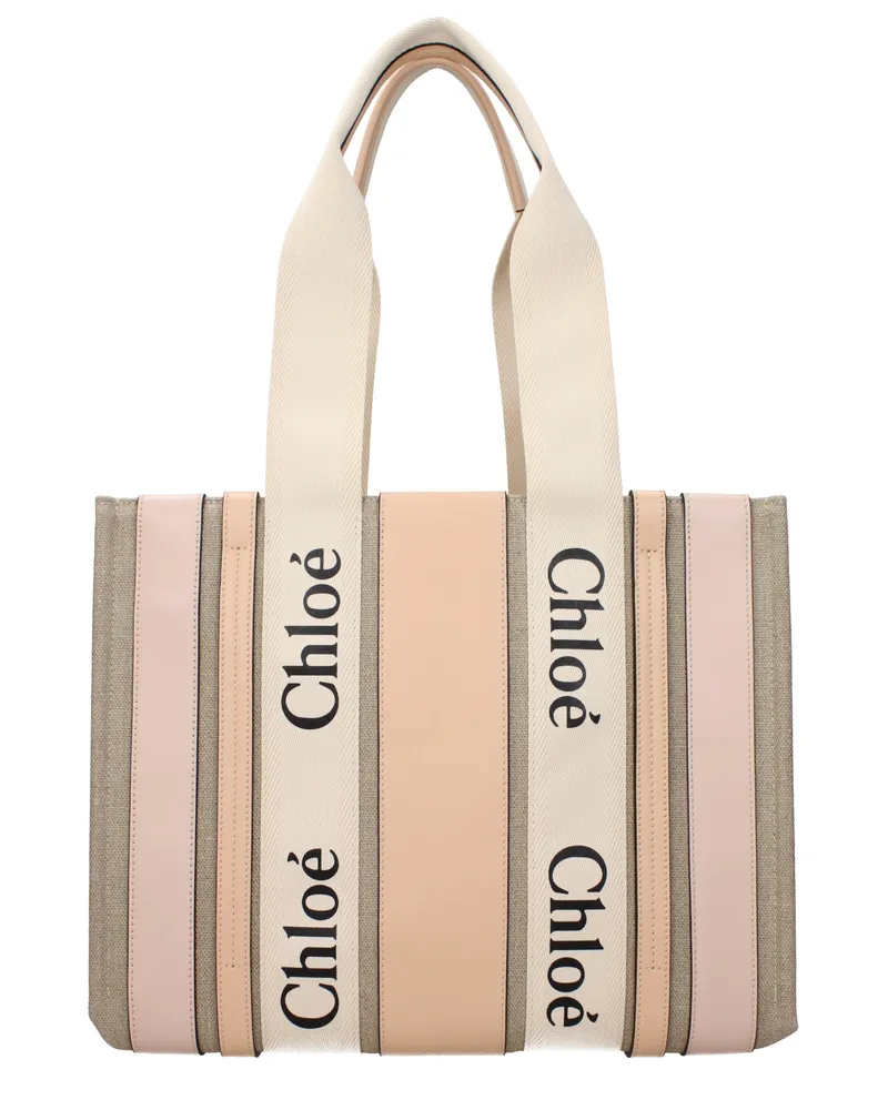 Chloé Damens Umhängetaschen Stoff Rosa/Zement -