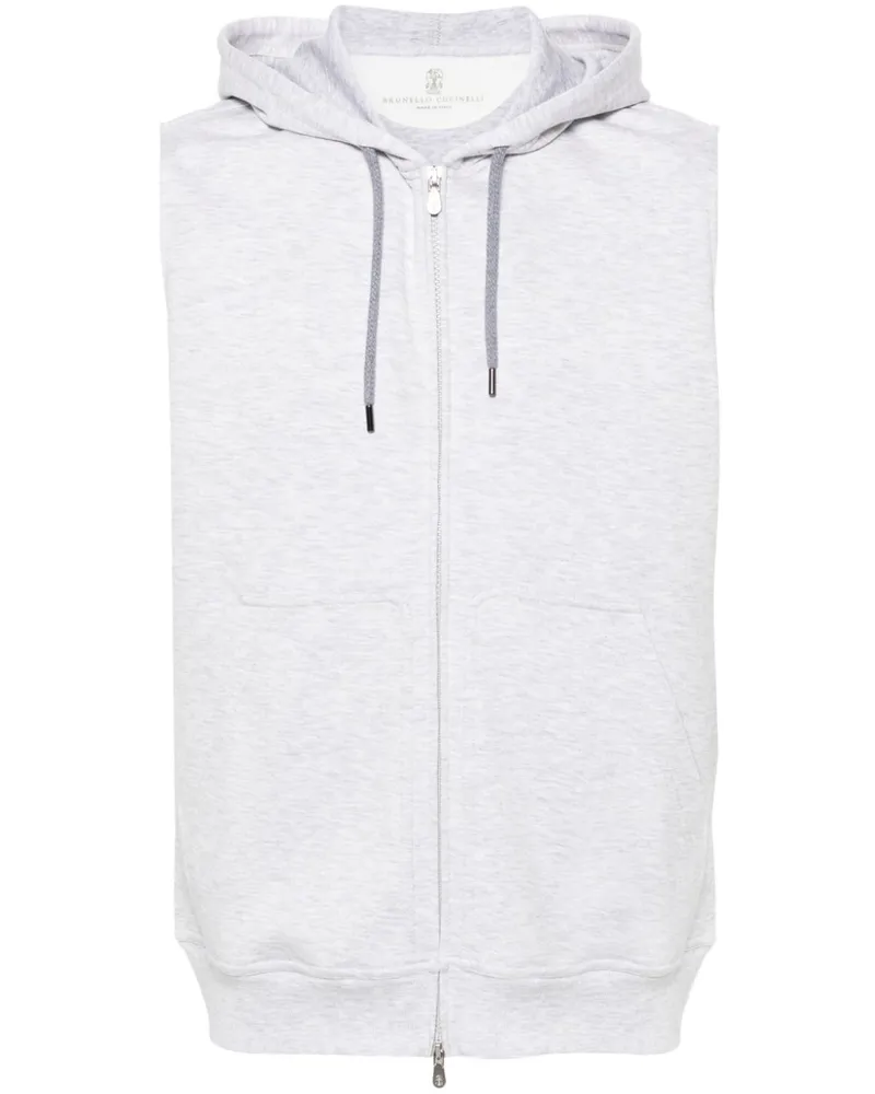 Brunello Cucinelli Baumwollmischung Ärmeln Hoodie Grey