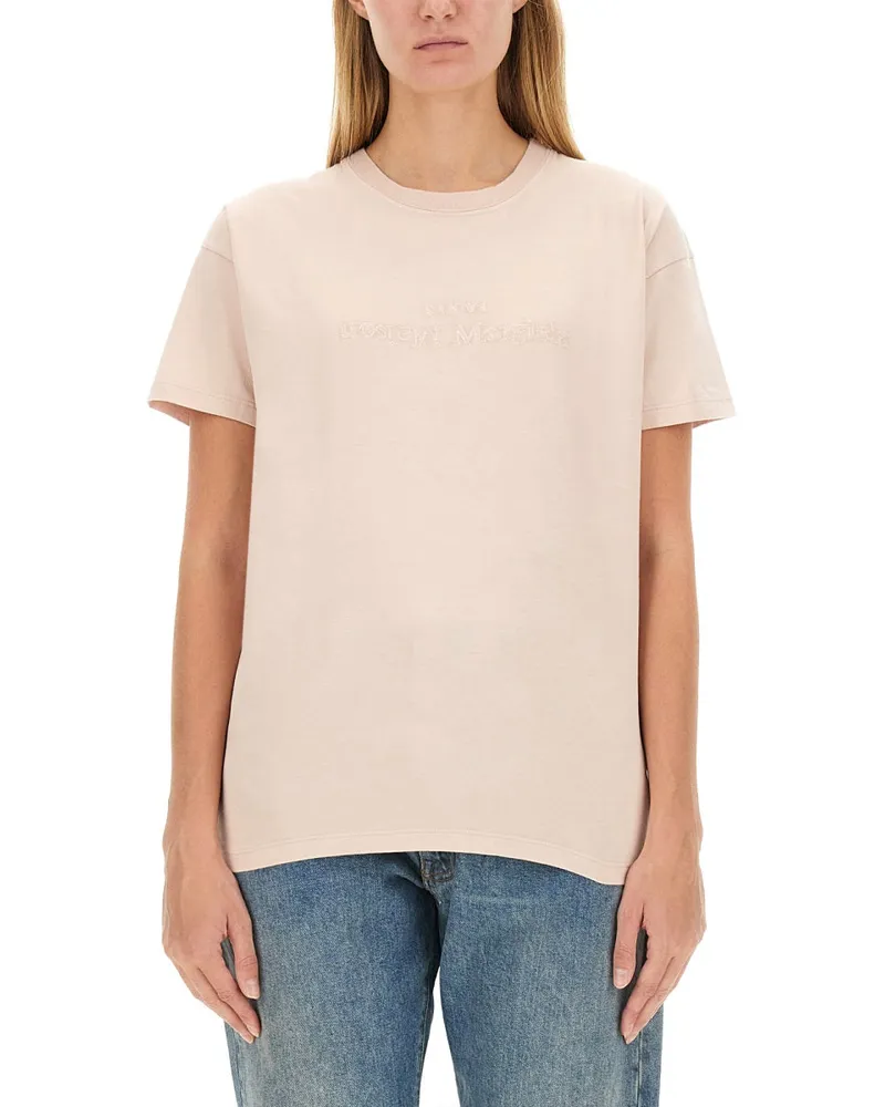 Maison Margiela T -Shirt mit Logo Beige