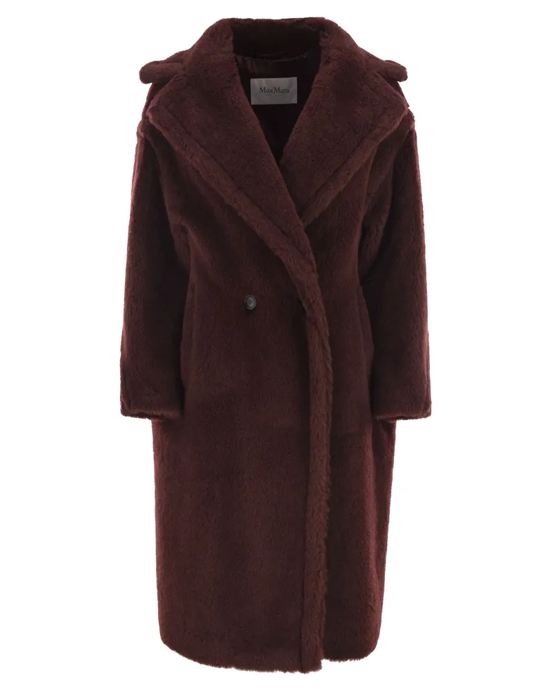 Max Mara Tedgirl Teddy Bear Icon Mantel in Alpaka und Wolle Bordeaux