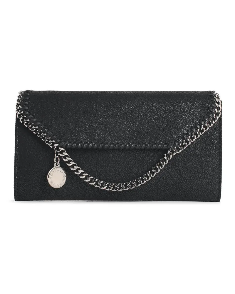 Stella McCartney Stella Mc Cartney „Continental“-Geldbörse mit „Falabella“-Klappe in schwarzem Eco Pele Black