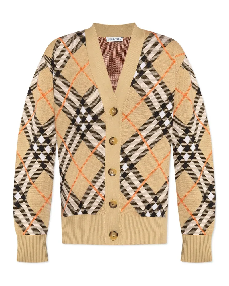 Burberry Wool Check -Strickjacke Brown