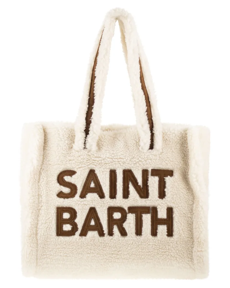 MC2 Saint Barth Colette Teddy Sherpa Handtasche mit Logo White