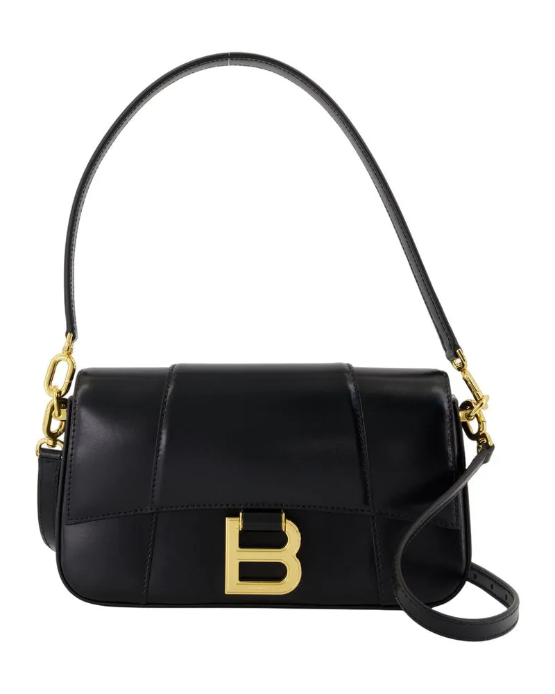 Balenciaga Sandglasschlinge kleiner Umhängetasche  Leder schwarz Schwarz