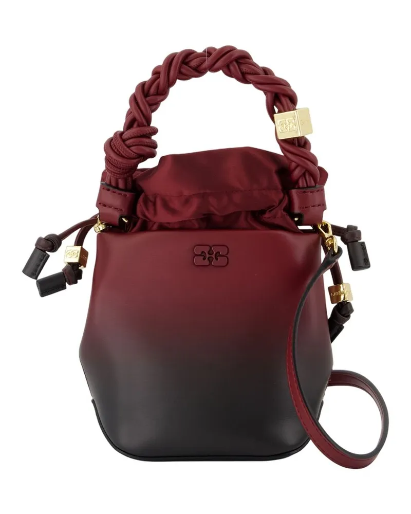 Ganni Bou Bucket Mini -Geldbörse  Leder Burgund Burgund