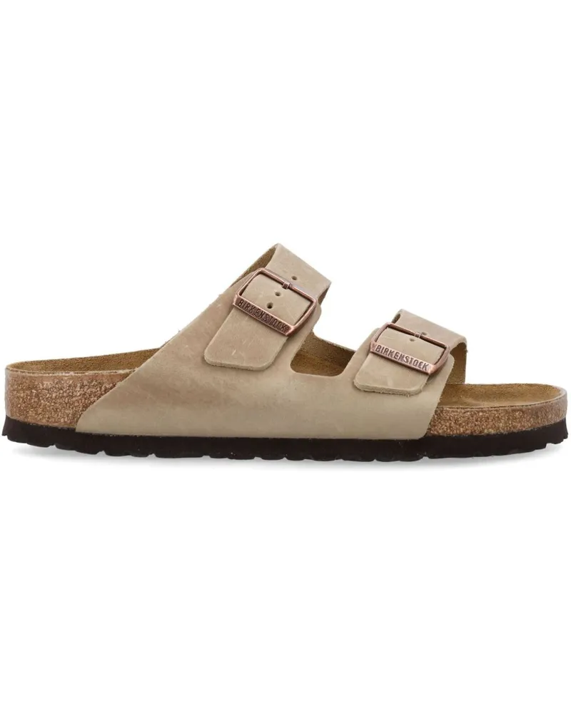 Birkenstock Arizona geölte Ledersandalen Beige
