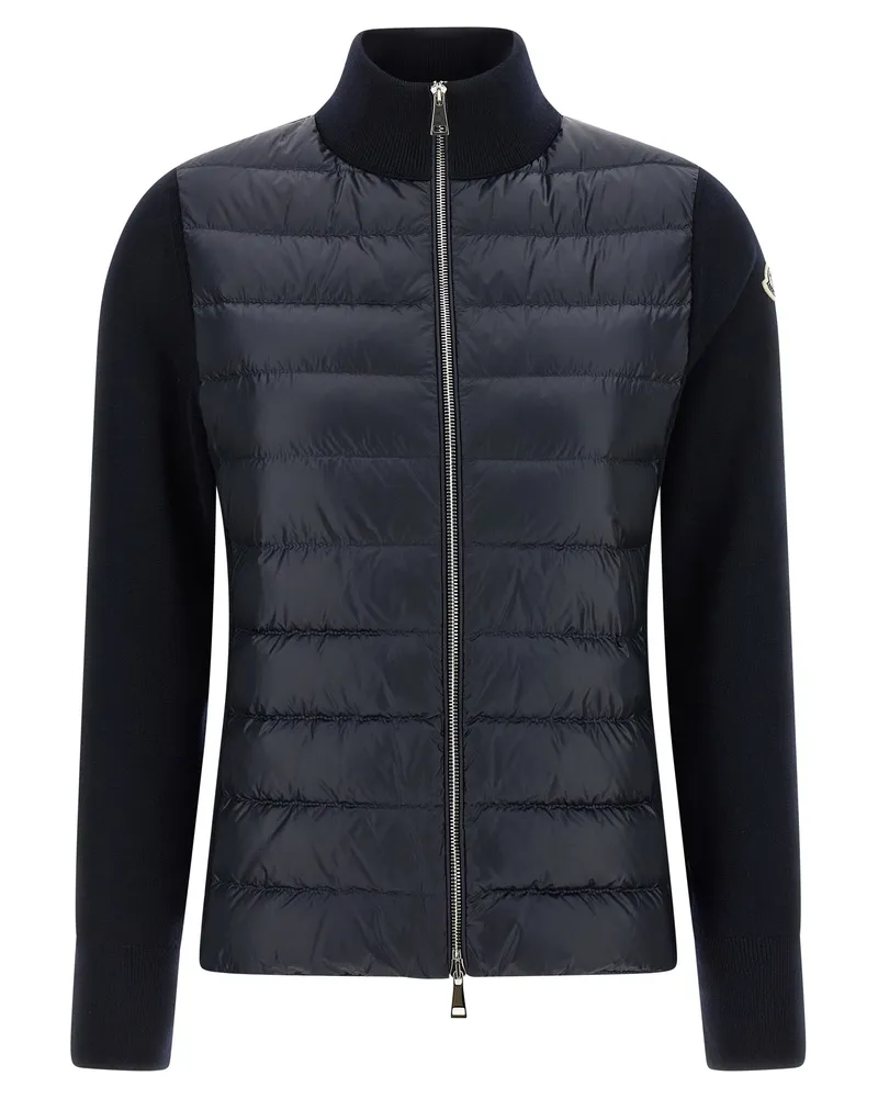 Moncler zwei Material Cardigan Blue