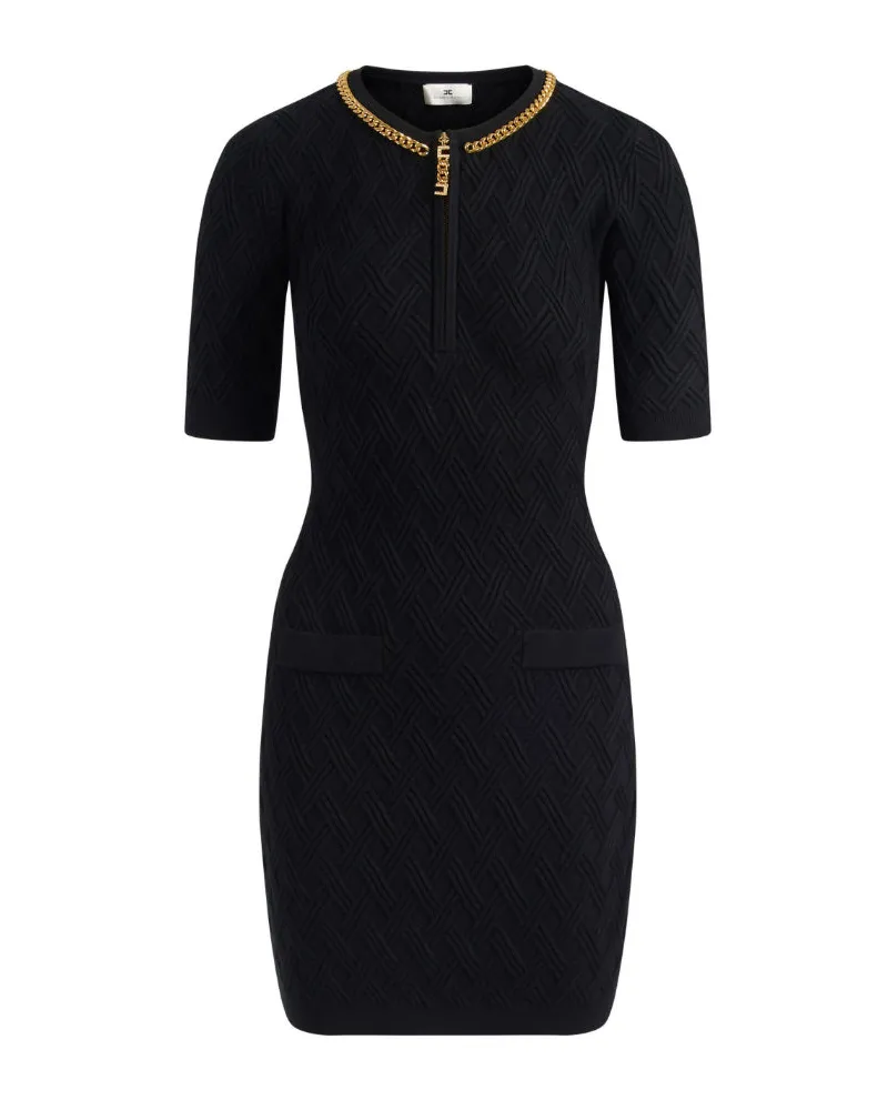 Elisabetta Franchi Diamond Muster Mini Kleid Black