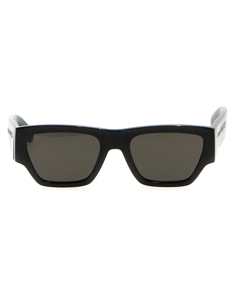 Alexander McQueen MC Queen angledierte Sonnenbrille Schwarz