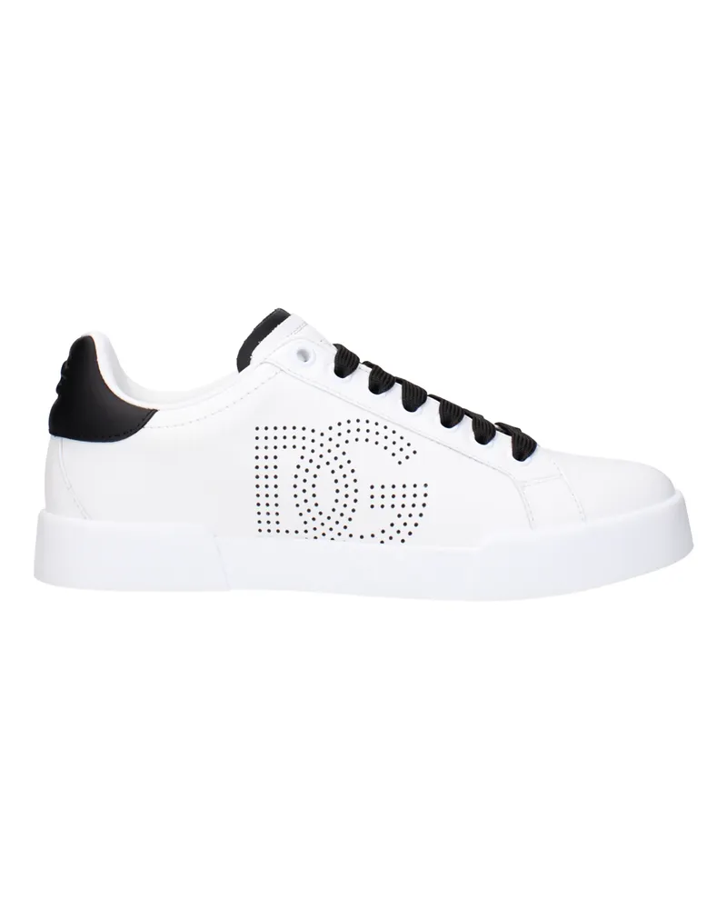 Dolce & Gabbana Dolce&Gabbana Damens Sneakers Weiß/Schwarzes Leder -