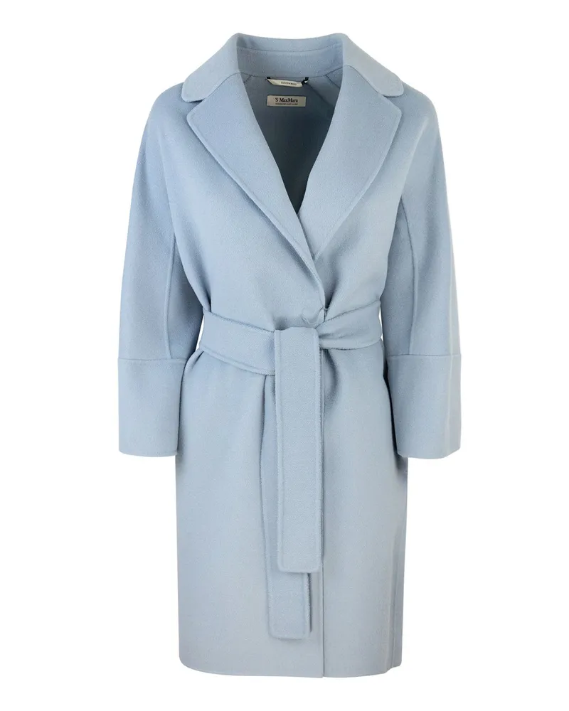 Max Mara Cappotto Arona Celeste Bianco