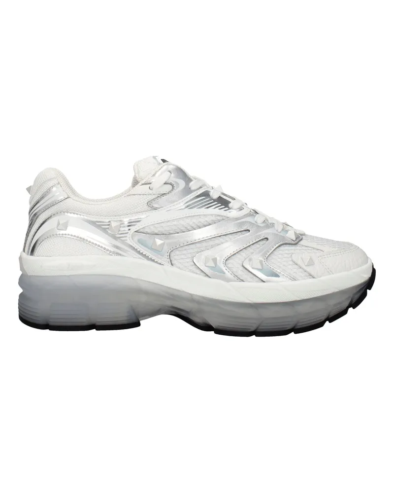 Valentino Garavani Sneakers Ms 2960 Herrens Weiß/Silberfarbener Stoff -