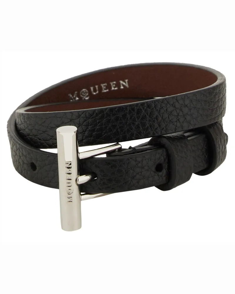 Alexander McQueen Alexander Mc Queen T Bar Bracelet Black