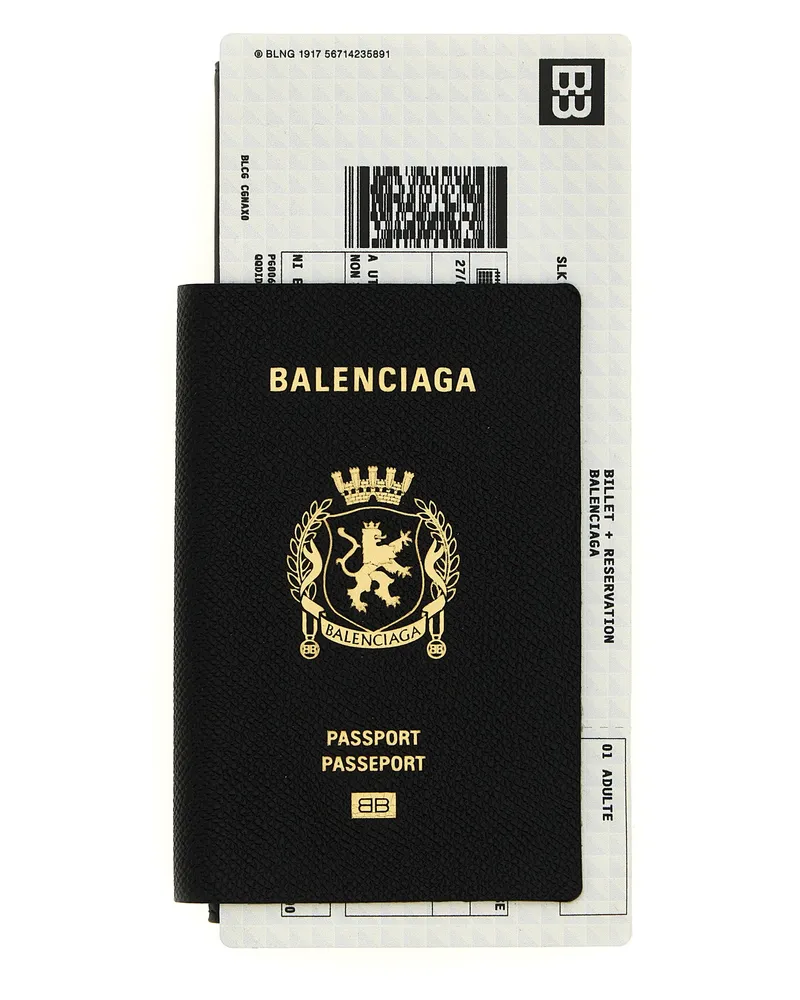 Balenciaga Passport Lungo 1 Biglietto“-Geldbörse Black