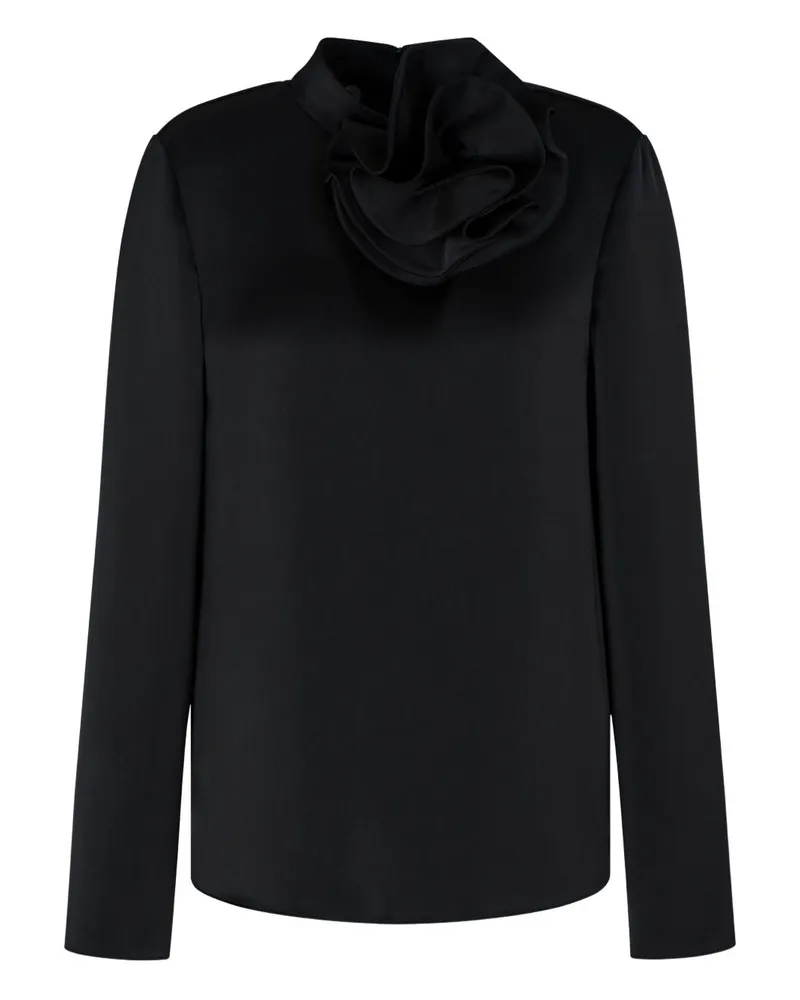 Emporio Armani Ruffen -Ausschnittspullover Black