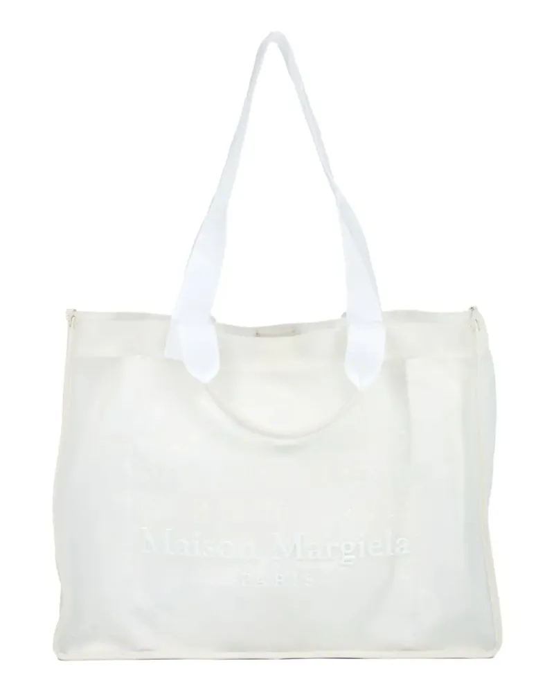 Maison Margiela sterbte Tasche mit großer Stickerei White