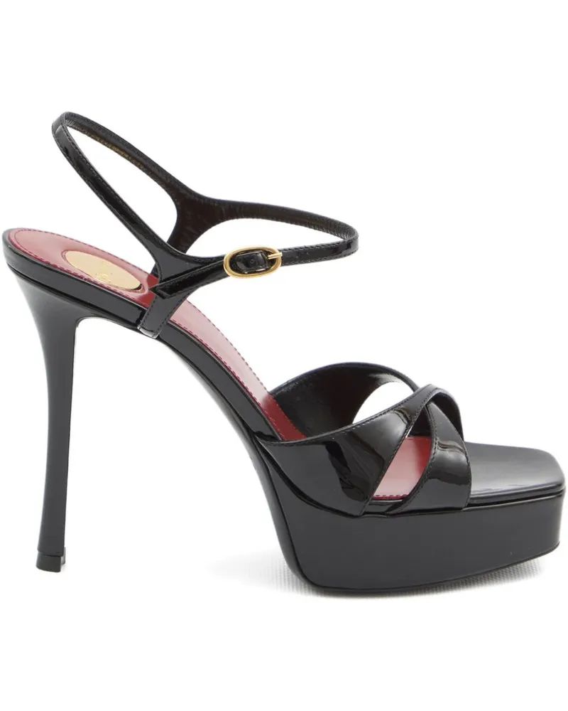 Saint Laurent Debbie Patent Ledersandalen Black