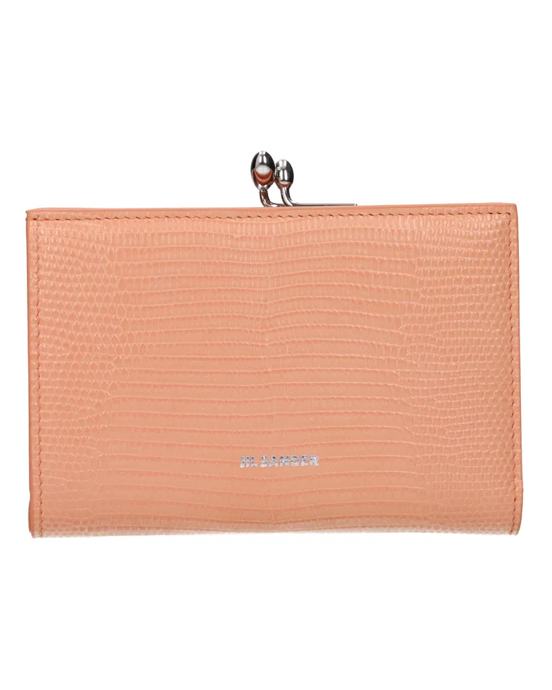 Jil Sander Damens Geldbörsen aus rosa/pfirsichfarbenem Leder -